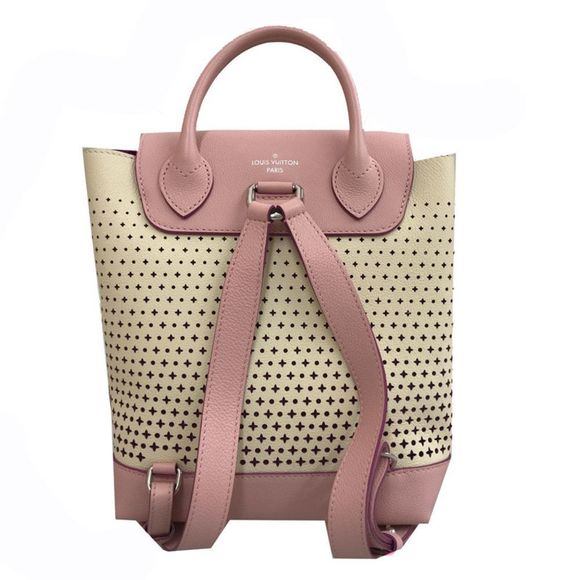 Louis Vuitton Backpack Lock Me Rucksack Daypack Leather Pink Ivory Shoulder Bag - Picture 2 of 9